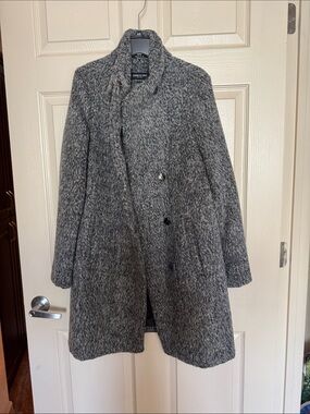 NEW Women’s XS Kenneth Cole Marled Gray Wool Blend Coat